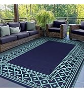 GENIMO Outdoor Rug Waterproof 5'x8' for Patio, Foldable Reversible Plastic Straw Carpet for Trave...