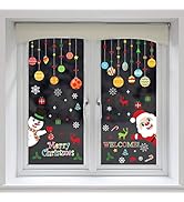 150 PCS Christmas Window Clings Santa Claus Snowman Decals for Christmas Party Decorations