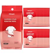 Etenpo 40pcs Stain Remover Wipes Individually Packaged Wipe Stain Remover for Clothes, Shoes and ...