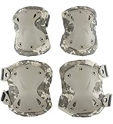 Tactical Combat Knee & Elbow Protective Pads Set for Outdoor CS Paintball Game Cycling Safety Ska...