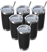 MUCHENGHY 20oz Stainless Steel Tumbler with Lid and Straw, Double Wall Vacuum Insulated Travel Co...