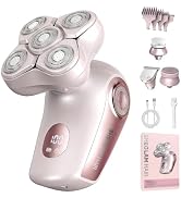 SHEGLAM Electric Razors for Women, 4-in-1 Electric Shaver with 5-Head 3D Floating Blades, Painles...