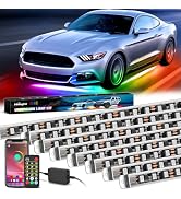 Nilight 8Pcs Aluminum Underglow Neon Accent Strip Lights 396 LEDs Dream Color Door Assist Multi M...