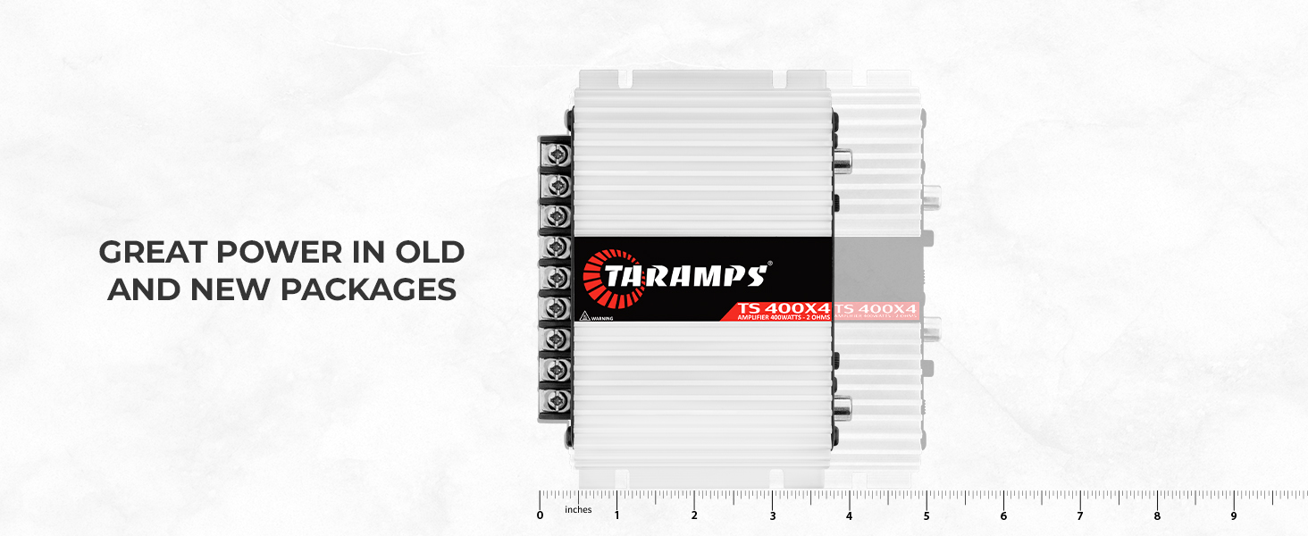 Taramps TS 400x4 2 ohm amplifier powering car speakers high performance audio system