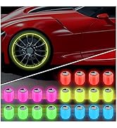 20PCS Fluorescent Tire Valve Stem Caps,Luminous Auto Wheel Air Valve Cap,Universal Decoration Acc...