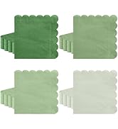 Xiangqu 120 Pack Sage Green Napkins, 5 x 5 Inch Gradient Green Cocktail Napkins Paper Scalloped N...