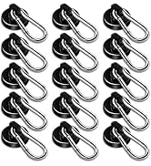 DIYMAG Black Magnetic Hooks, 15Pack 70LBS Strong Heavy Duty Neodymium Magnet Magnetics Hook for H...