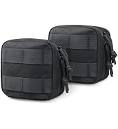 RXW 2 Pack Small Molle Pouch, Mini Tactical EDC Belt Pouches 4x4 GP Pouch Admin Compact Tool Util...