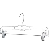 DEILSY Skirt Hangers Pants Hangers with Clips Clip Hangers Shorts Hangers Clear Plastic Clothes H...