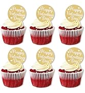 BEISHIDA 10pcs Happy Valentine's Day Cupcake Topper Heart Acrylic Cupcake Decoration Discs Mirror...