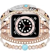VISOOM Beaded Boho Bracelet for Apple Watch Band 42mm 41mm 40mm 38mm Series 10/9/8/7/SE Series 6/...