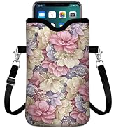 Neoprene Cell Phone Sleeve Pouch for Womem Men with 2 Pockets Inside,Shockproof Universal Phone B...