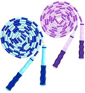 TYSISKNO Jump Rope for Kids Girls and Boys, Soft Beaded Jump Ropes, Adjustable Skipping Rope, Tan...