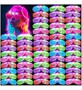 HONLYNE105 PCS LED Glasses, Glow in the Dark Party Supplies Light Up Glasses for Kids Adults, Neo...