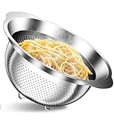 Stainless Steel Colander - 3QT Medium Capacity Strainer with Handle, Kitchen Food Strainer Basket...