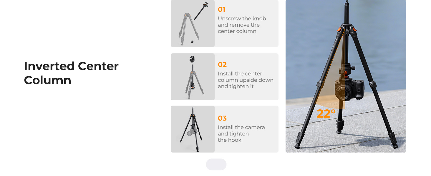 63" Aluminum Travel Tripod for Camera with Phone Holder