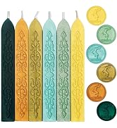 6PCS Sealing Wax Candle, Wax Seal Stick with Wick for Making Wedding Invitation Envelope Thanks C...