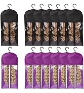 12PCS Wig Bags Storage with Hanger Hair Extension Holder Wig Storage for Multiple Wigs Holder Wig...