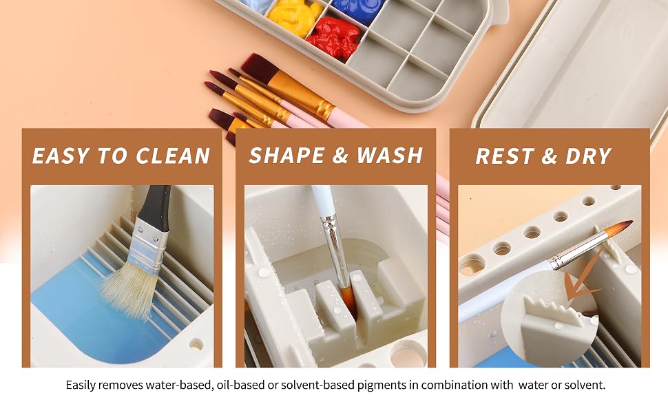 deeply cleaning washaing shape drying paintbrushes