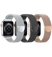 BELONGME 3 Pack Mesh Loop Compatible with Apple Watch Band 38mm 40mm 41mm 42mm 44mm 45mm 49mm Ser...