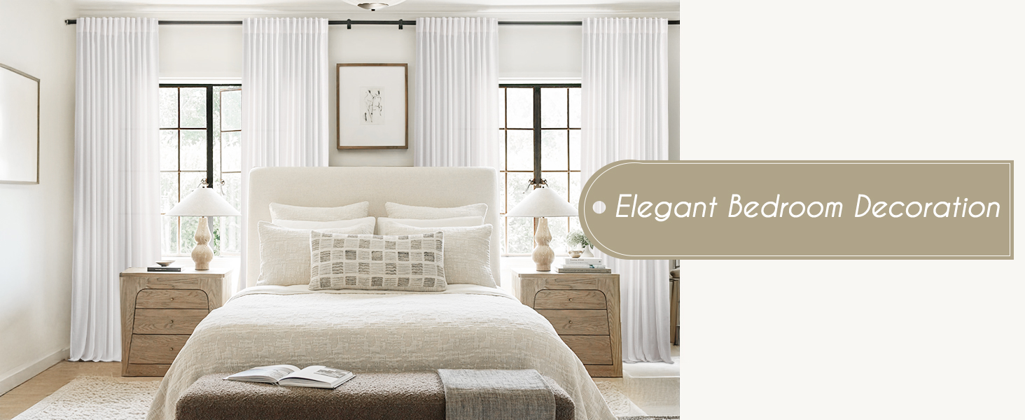 white bedroom curtains