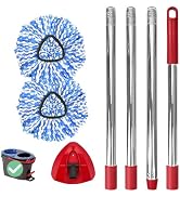 Nuorest Spin Mop Replacement Set for RinseClean 2-Tank System, Includes 2 Microfiber Mop Heads, 1...