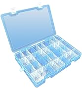 DUOFIRE Plastic Organizer Container Storage Box Adjustable Divider Removable Grid Compartment Big...