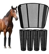 Horse Fly Boots Set for 4 Pairs–Innovative Curved Edge Design, Anti-Sagging Support, Breathable m...