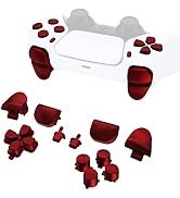 eXtremeRate Replacement D-pad R1 L1 R2 L2 Triggers Share Options Face Buttons, Scarlet Red Full S...