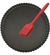 Tart Pans 10 Inch with Removable Bottom Fluted Pie Tart Pans, Heavy Duty Carbon Steel Round Non-s...