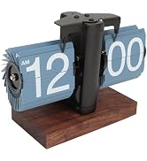 Retro Digital Flip Down Clock, Large Number Battery Powered, Knob Adjustment, Easy to Read,Base, ...