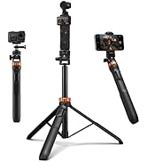 K&F CONCEPT Selfie Stick Tripod, 69" Extendable Light Stand with 1/4" Screw and Remote, Camera Ph...