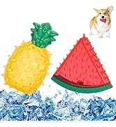 Pawaboo Pet Teether Cooling Chew Toys, Freezable Teething Toy for Puppies, Watermelon and Pineapp...
