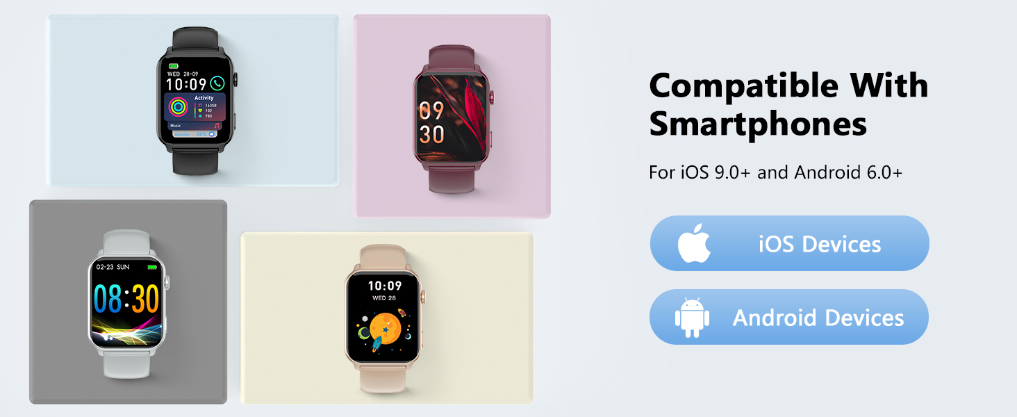 This smartwatch is highly compatible with both Apple and Android smartphones.