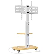 OUKMIC Rolling TV Stand with Power Outlet, Moveable TV Cart with Shelf for 32 to 80 inch TVs up t...