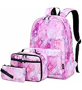 Imyth Backpack for Teen Girls School Gift Bookbag Lunch Box Pencil Bag 3 in 1 Set