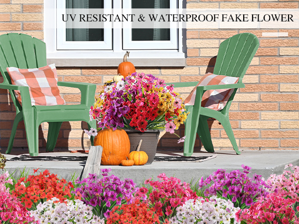faux flowers for outdoor planters