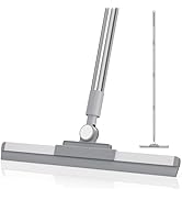Floor Squeegee with 180° Rotating Head, Squeegee for Floor with 52'' Long Handle, Squeegee Broom,...