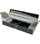 BeHappy 115Pcs Cobalt Drill Bit Set, M35 HSS, 135 Degree Tip, Twist Jobber Length for Hardened Me...