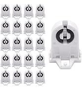 Screw Type T8 Lamp Holder JACKYLED 20-Pack, UL Non-shunted Light Socket for LED Fluorescent Tube ...