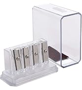 1Pcs Transparent 4 Holes Charcoal Pencil Sharpener,Long Point Carpenter Pencil Sharpener Plastic ...