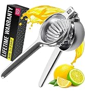 Stainless Steel Lemon Squeezer Press - No Seeds, Pro-Grade, Effortlessly Get Every Drop - Manual ...