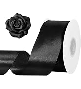 Black Ribbon 1-1/2 inch 30 Yards Black Satin Ribbon for Graduate Flower Bouquet Bow Making Gift W...