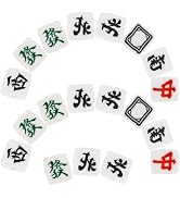 100pcs Mahjong Tile Beads, Polymer Clay Beads with Holes, Loose Chinese Character Spacer Charms f...