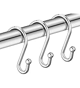 EleCharm Shower Curtain Hooks, Set of 12 Rust Proof S Shaped Decorative Shower Curtain Rings,Mult...
