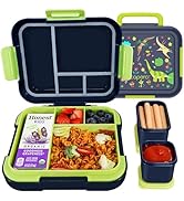 Caperci Bento Box for Kids - Leak-Proof Toddler Lunch Box Container with 2 Modular Containers & 4...