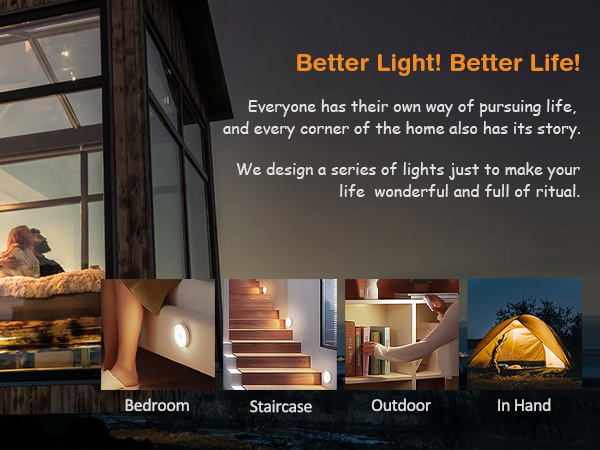 Warm White LED Closet Lights Wireless Motion Sensor Puck Light with Remote
