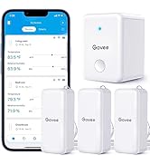 Govee WiFi Hygrometer Thermometer Sensor 3 Pack, Indoor Wireless Smart Temperature Humidity Monit...