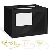 LIKAJON Black Card Box - Transparent Gift Card Box for Party, Wedding, Money, Birthday, Bridal or...
