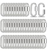 50PCS 3 Inches Chain Quick Links, M8 Galvanized Steel Thread Heavy Duty Carabiner Clips, 5/16" Lo...